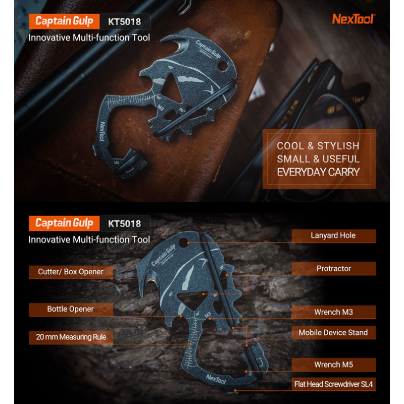 Брелок - мультитул Xiaomi NexTool Captain Gulp KT5018 Брелок - мультитул Xiaomi NexTool Captain Gulp KT5018
