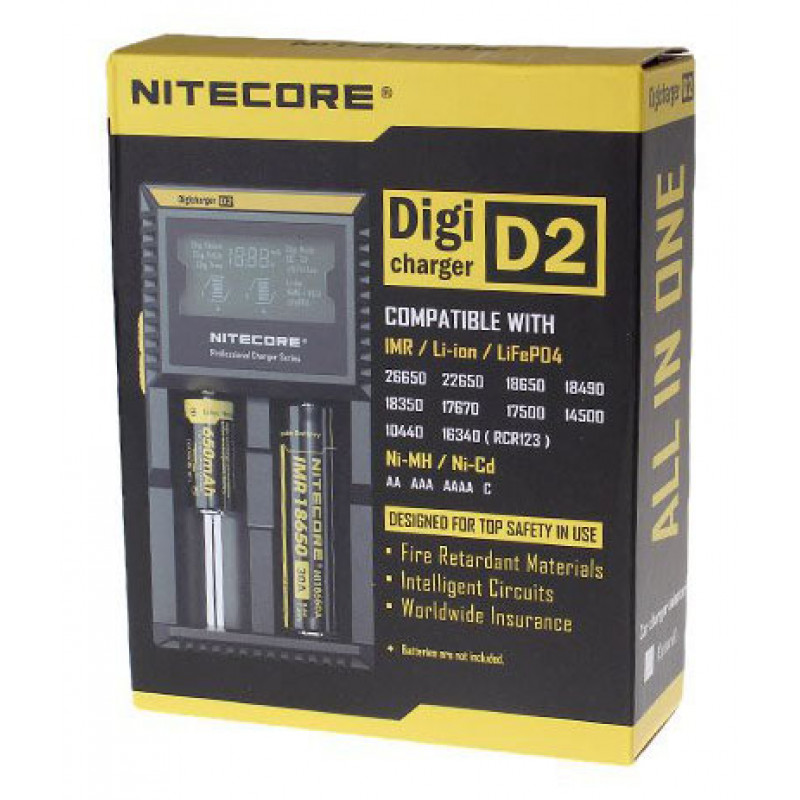 Nitecore Digicharger D2 - универсальное зарядное устройство + автоадаптер