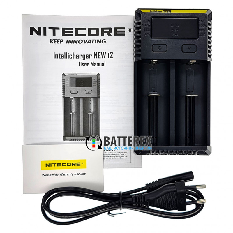 Универсальное зарядное устройство Nitecore NEW i2 на 2 аккумулятора Li-ion/LiFePO4/Ni-MH Универсальное зарядное устройство Nitecore NEW i2 на 2 аккумулятора Li-ion/LiFePO4/Ni-MH