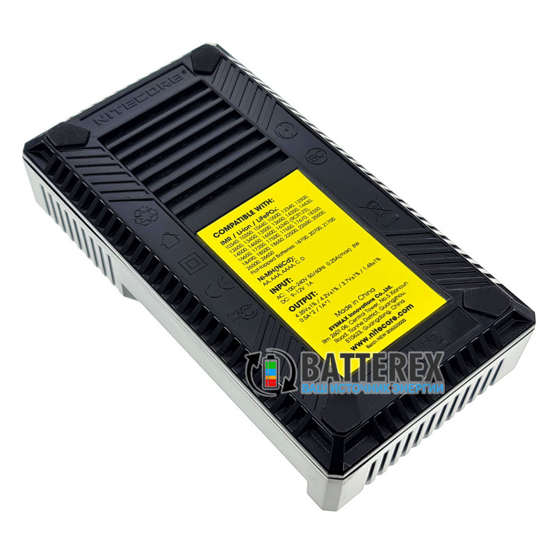 Универсальное зарядное устройство Nitecore NEW i2 на 2 аккумулятора Li-ion/LiFePO4/Ni-MH + автоадаптер Liitokala 12V
