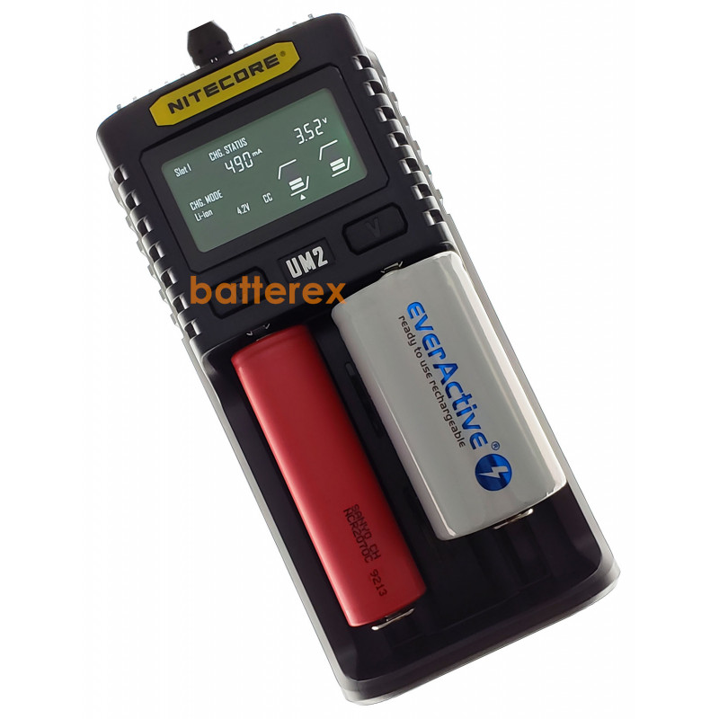 Универсальное зарядное устройство Nitecore UM2 на 2 канала с подключением через USB