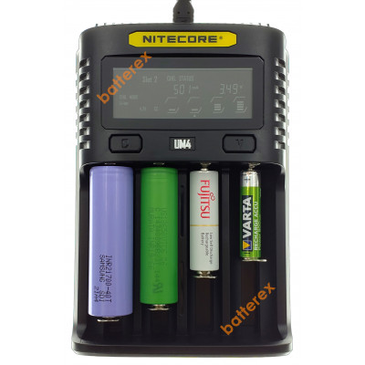 Nitecore UM4 - быстрая универсальная 4х-канальная USB-зарядка для Li-ion, LFP и NiMH аккумуляторов. Оригинал, гарантия 12 месяцев