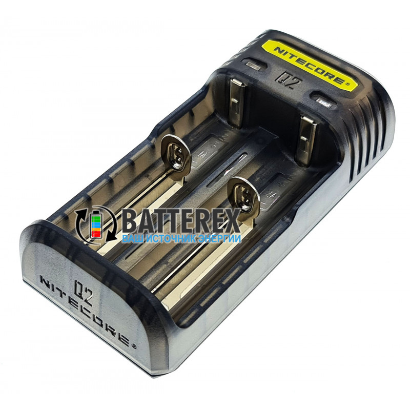 Зарядное устройство Nitecore Q2 Blackberry чёрного цвета на 2 канала для Li-ion/IMR аккумуляторов (ток заряда 1А/2А) Зарядное устройство Nitecore Q2 Blackberry чёрного цвета на 2 канала для Li-ion/IMR аккумуляторов (ток заряда 1А/2А)