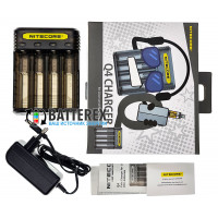 Nitecore Q4 Blackberry (чёрное) - быстрое зарядное устройство на 4 аккумулятора Li-ion 18650/21700/26650/14500/CR123A и др. + автоадаптер