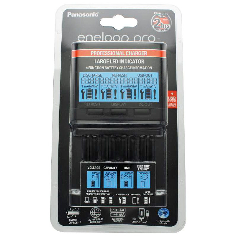 Продвинутое интеллектуальное зарядное устройство Panasonic Eneloop BQ-CC65 Advanced Charger Продвинутое интеллектуальное зарядное устройство Panasonic Eneloop BQ-CC65 Advanced Charger