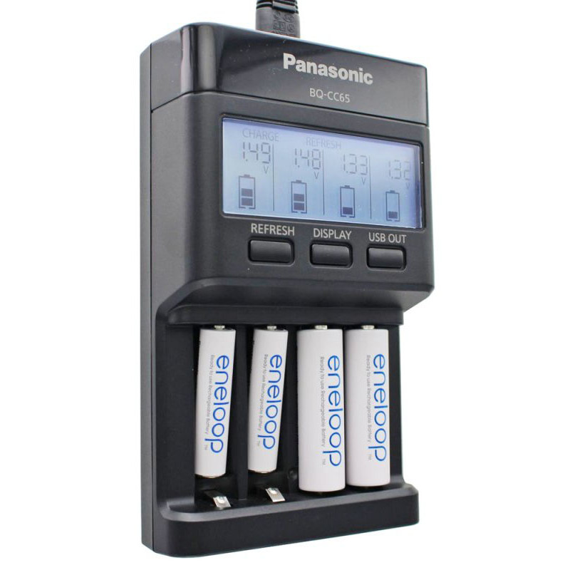 Продвинутое интеллектуальное зарядное устройство Panasonic Eneloop BQ-CC65 Advanced Charger Продвинутое интеллектуальное зарядное устройство Panasonic Eneloop BQ-CC65 Advanced Charger