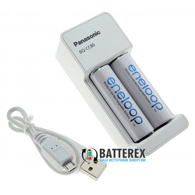 Panasonic Eneloop BQ-CC80 USB Charger + 2 аккумулятора AA Panasonic Eneloop 2000mah Panasonic Eneloop BQ-CC80 USB Charger + 2 аккумулятора AA Panasonic Eneloop 2000mah