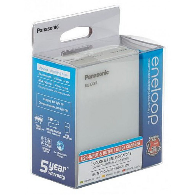Panasonic Eneloop BQ-CC87 - повербанк и зарядное устройство для АА/ААА аккумуляторов
