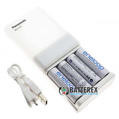 Panasonic Eneloop BQ-CC87 (зарядное устройство - повербанк от АА) + 4 аккумулятора AA Panasonic Eneloop 2000mah