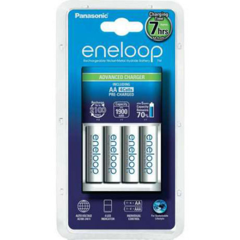 Зарядное устройство Panasonic Eneloop BQ-CC17 Advanced Charger + 4 аккумулятора AA Panasonic Eneloop 2000mah BK-3MCCE Зарядное устройство Panasonic Eneloop BQ-CC17 Advanced Charger + 4 аккумулятора AA Panasonic Eneloop 2000mah BK-3MCCE