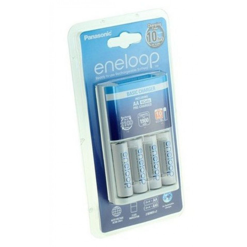 Зарядное устройство Panasonic Eneloop BQ-CC51E Basic Charger + 4 аккумулятора AA Panasonic Eneloop 2000mah BK-3MCCE Зарядное устройство Panasonic Eneloop BQ-CC51E Basic Charger + 4 аккумулятора AA Panasonic Eneloop 2000mah BK-3MCCE