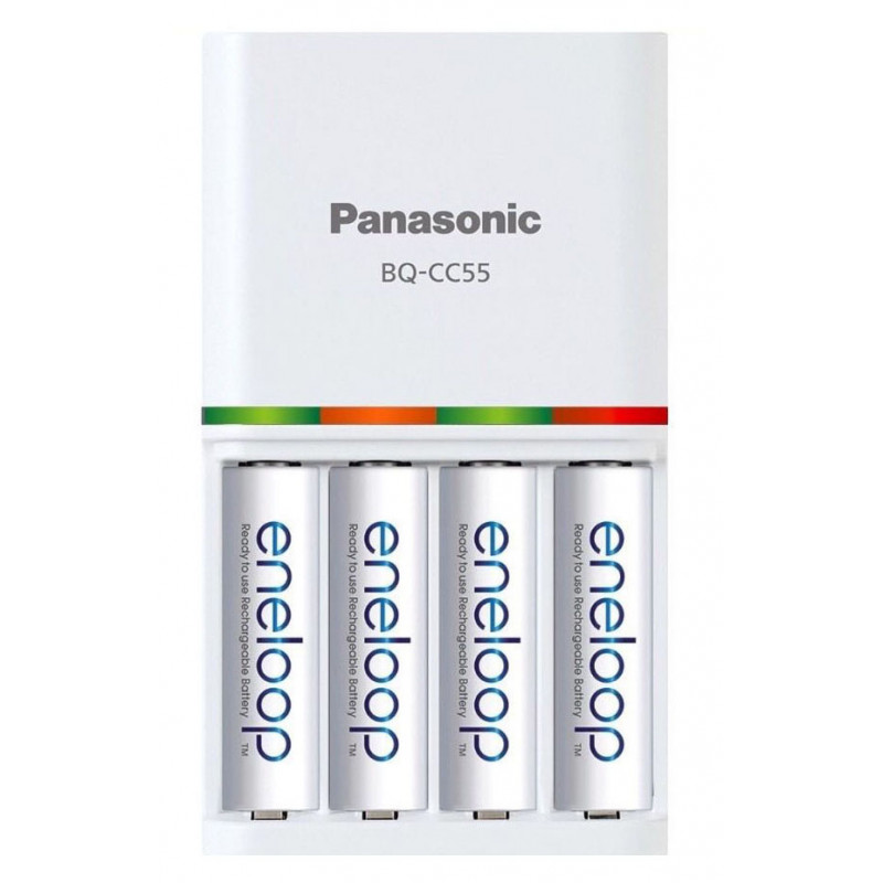 Комплект Panasonic Eneloop BQ-CC55E Smart&Quick Charger Kit - быстрое зарядное устройство + 4 аккумулятора AA Panasonic Eneloop 2000mah