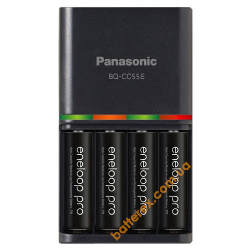 Panasonic Eneloop BQ-CC55E Smart&Quick Charger Kit (зарядное устройство Panasonic Eneloop + 4 аккумулятора AA Panasonic Eneloop Pro 2600mah)