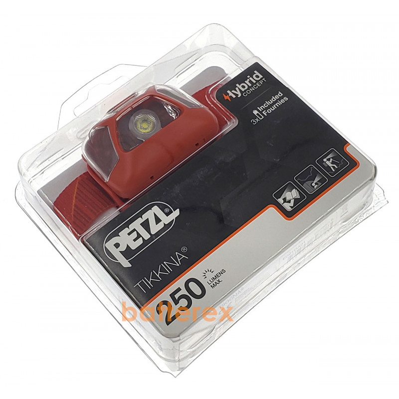 Налобный фонарь Petzl Tikkina 250 lumens Red (3 AAA, 3 режима, 120 часов) - оригинал