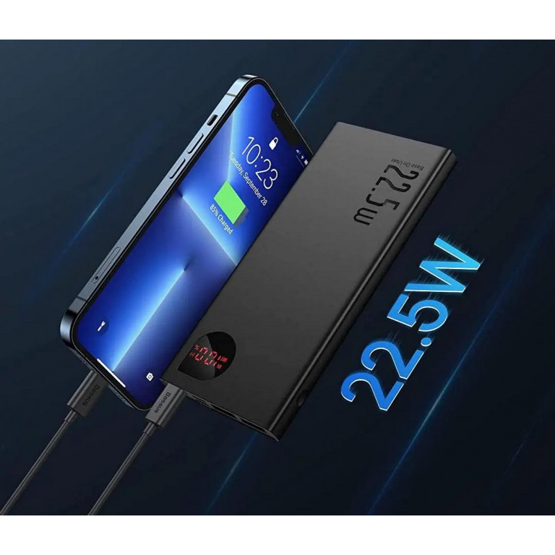 Повербанк Baseus Adaman PPIMDA-B0A Metal Black 10000mAh 22.5W - цвет чёрный