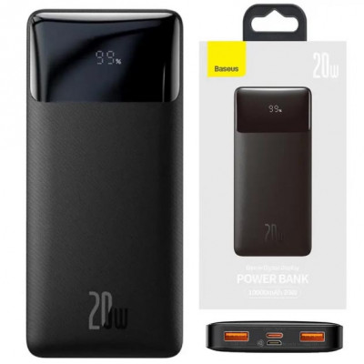 Повербанк Baseus Bipow PPDML-L01 10000mAh 20W Black с функциями быстрого заряда QC 3.0 и PD