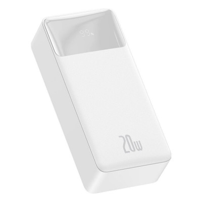 Повербанк Baseus Bipow PPDML-N02 30000mAh 20W White с функциями быстрого заряда QC 3.0 и PD