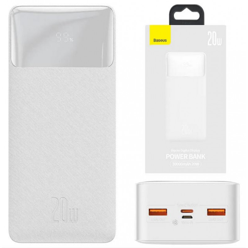 Повербанк Baseus Bipow PPDML-N02 20W QC3.0 PD 30000mAh Повербанк Baseus Bipow PPDML-N02 20W QC3.0 PD 30000mAh