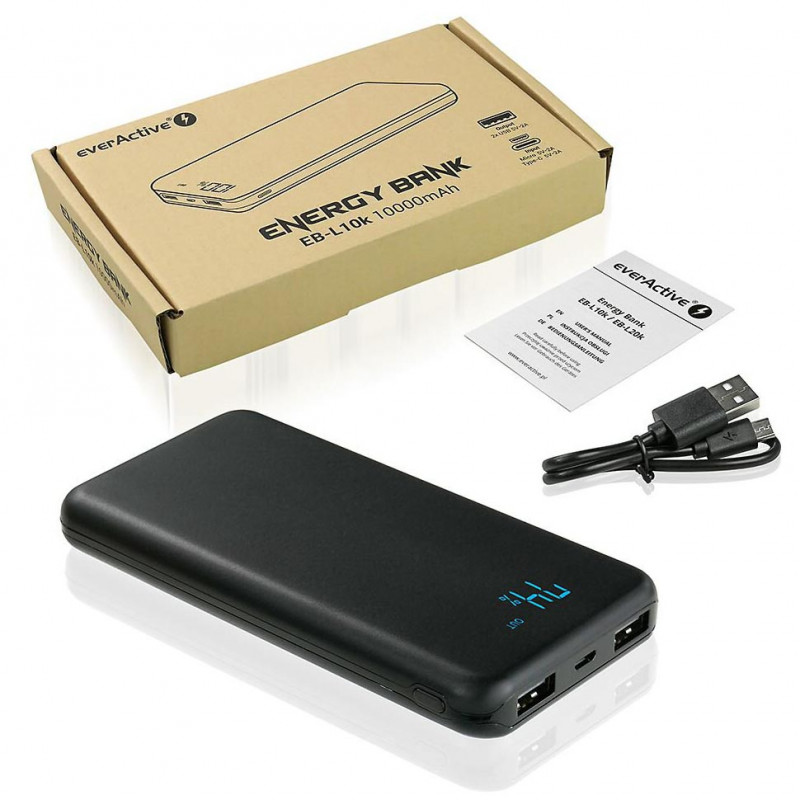 Повербанк EverActive Energy Bank EB-L10K 10000mAh Повербанк EverActive Energy Bank EB-L10K 10000mAh