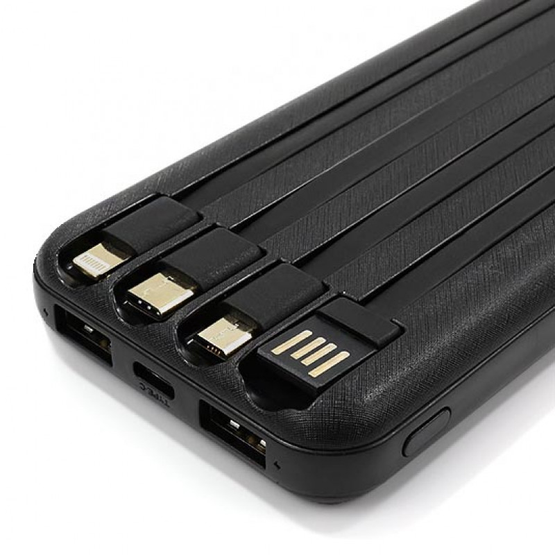 Повербанк Forever TB-411 10000mAh со встроенными кабелями USB, microUSB, Type-C и Lightning Повербанк Forever TB-411 10000mAh со встроенными кабелями USB, microUSB, Type-C и Lightning