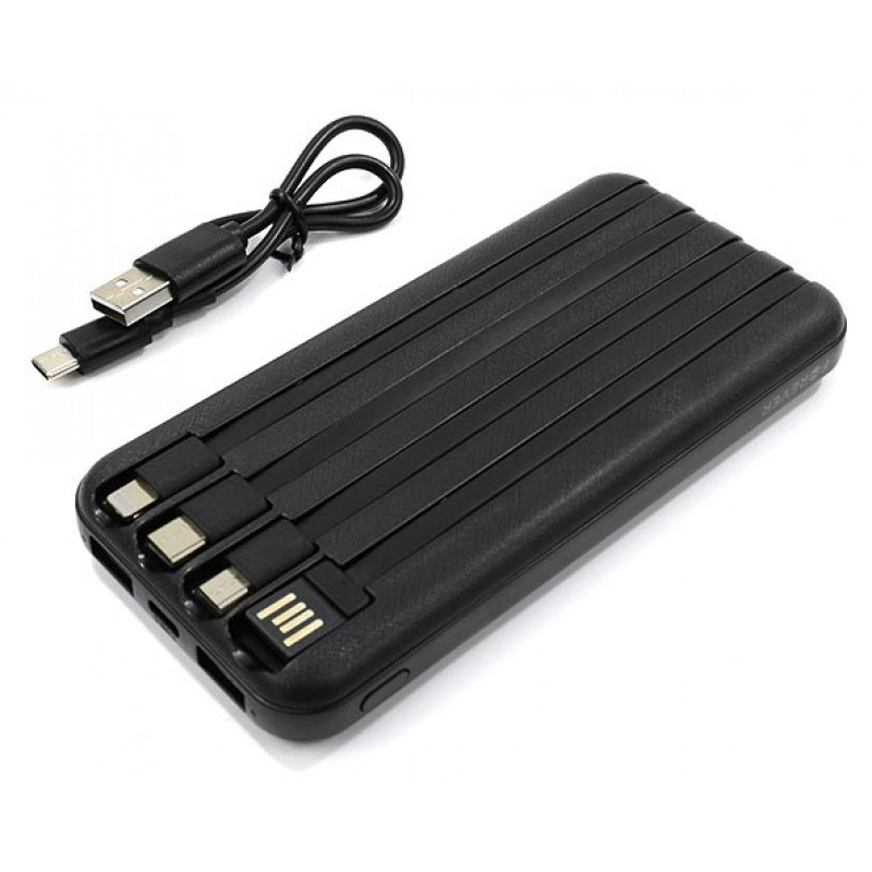 Повербанк Forever TB-411 10000mAh со встроенными кабелями USB, microUSB, Type-C и Lightning Повербанк Forever TB-411 10000mAh со встроенными кабелями USB, microUSB, Type-C и Lightning