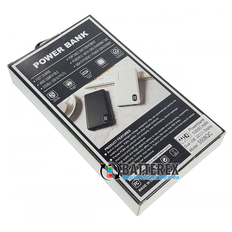Повербанк с быстрым зарядом QuickCharge 3.0 HQ-Tech 5508QC 10000mah чёрный Повербанк с быстрым зарядом QuickCharge 3.0 HQ-Tech 5508QC 10000mah чёрный