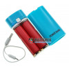 HQ-Tech PowerBank Case HY-708 - повербанк на 2 аккумулятора 18650 с фонариком - цвет голубой