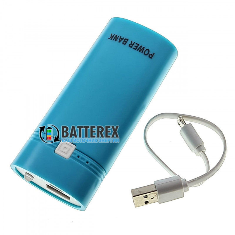 HQ-Tech PowerBank Case HY-708 - повербанк на 2 аккумулятора 18650 с фонариком - цвет голубой