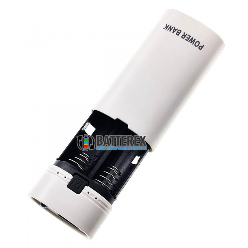 HQ-Tech PowerBank HY-708 - повербанк на 2 аккумулятора 18650 с фонариком - цвет белый HQ-Tech PowerBank HY-708 - повербанк на 2 аккумулятора 18650 с фонариком - цвет белый
