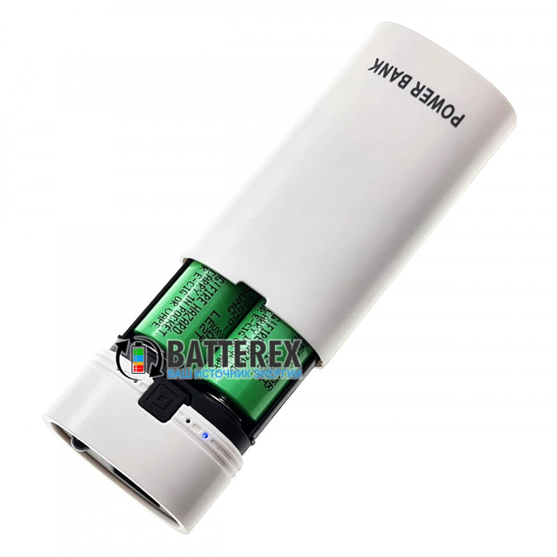 HQ-Tech PowerBank HY-708 - повербанк на 2 аккумулятора 18650 с фонариком - цвет белый HQ-Tech PowerBank HY-708 - повербанк на 2 аккумулятора 18650 с фонариком - цвет белый