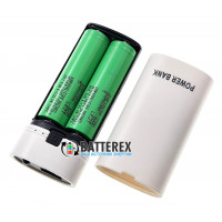 HQ-Tech PowerBank HY-708 White - повербанк на 2 аккумулятора 18650 с фонариком - цвет белый HQ-Tech PowerBank HY-708 White - повербанк на 2 аккумулятора 18650 с фонариком - цвет белый