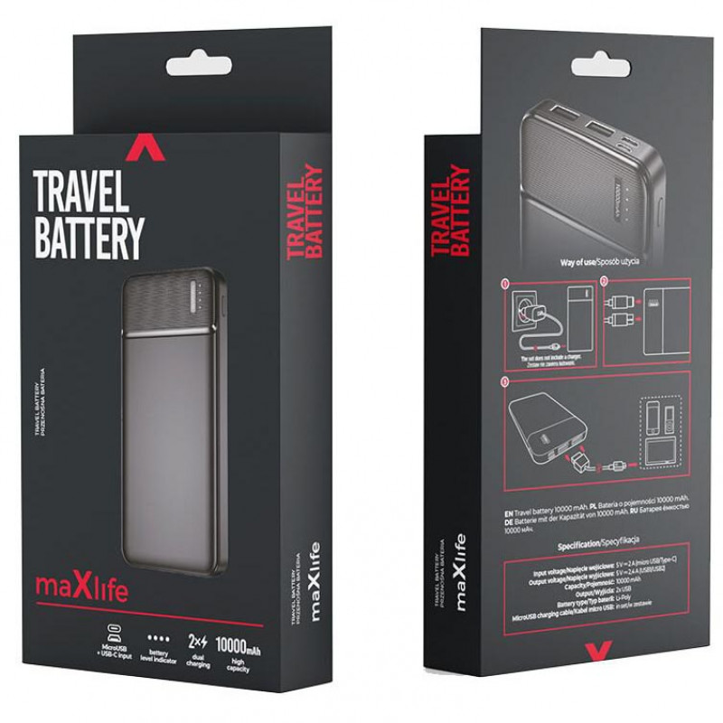 Повербанк Maxlife MXPB-01 10000mAh реальная ёмкость