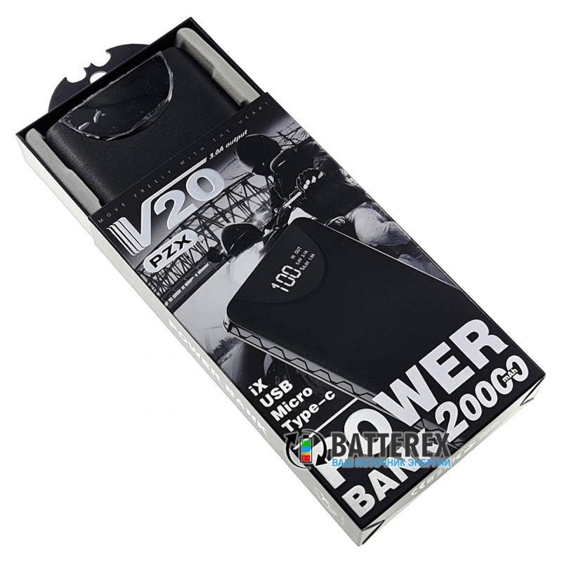 Повербанк PXZ V20 20000mah чёрный