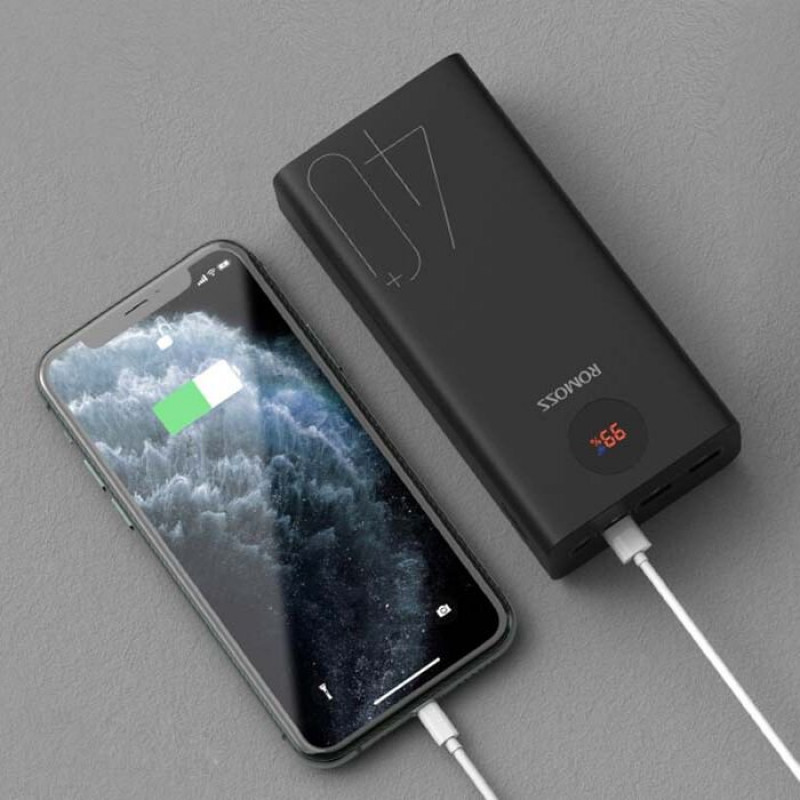 Внешний аккумулятор Romoss Zeus PEA40 40000mAh 18W с функциями быстрого заряда QC 3.0 и PD 18W Внешний аккумулятор Romoss Zeus PEA40 40000mAh 18W с функциями быстрого заряда QC 3.0 и PD 18W