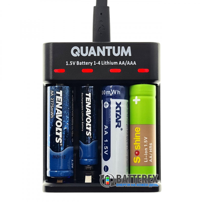 Зарядное устройство Quantum QM-BC3040 на 4 аккумулятора AA и AAA Li-ion 1.5V