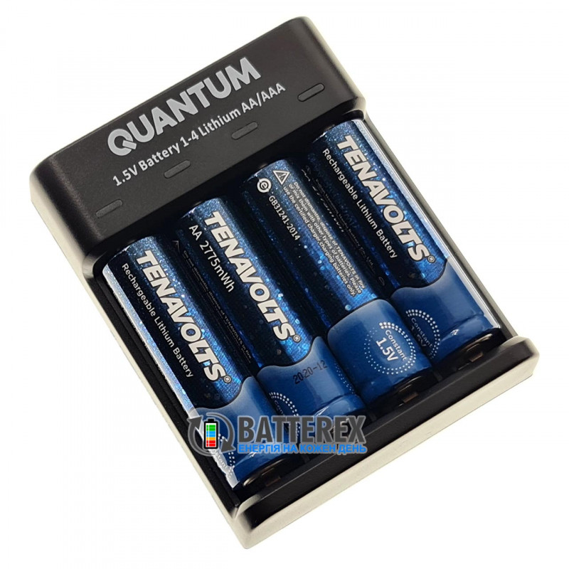 Зарядное устройство Quantum QM-BC3040 + 4 аккумулятора AA Li-ion Tenavolts 2775mWh 1.5V