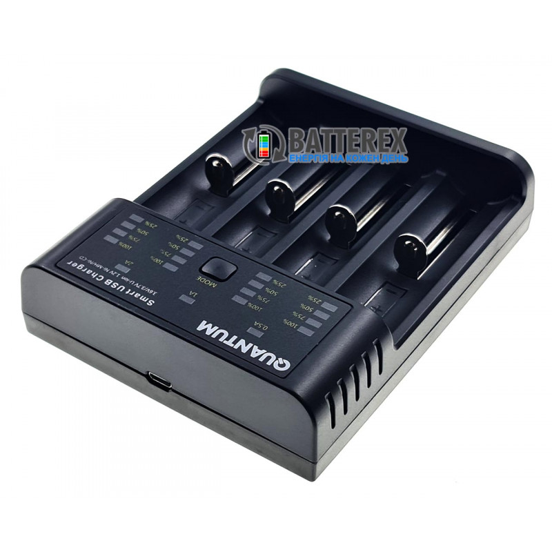 Универсальное зарядное устройство Quantum QM-BC4040 на 4 аккумулятора Li-ion 3.7V и NiMH 1.2V