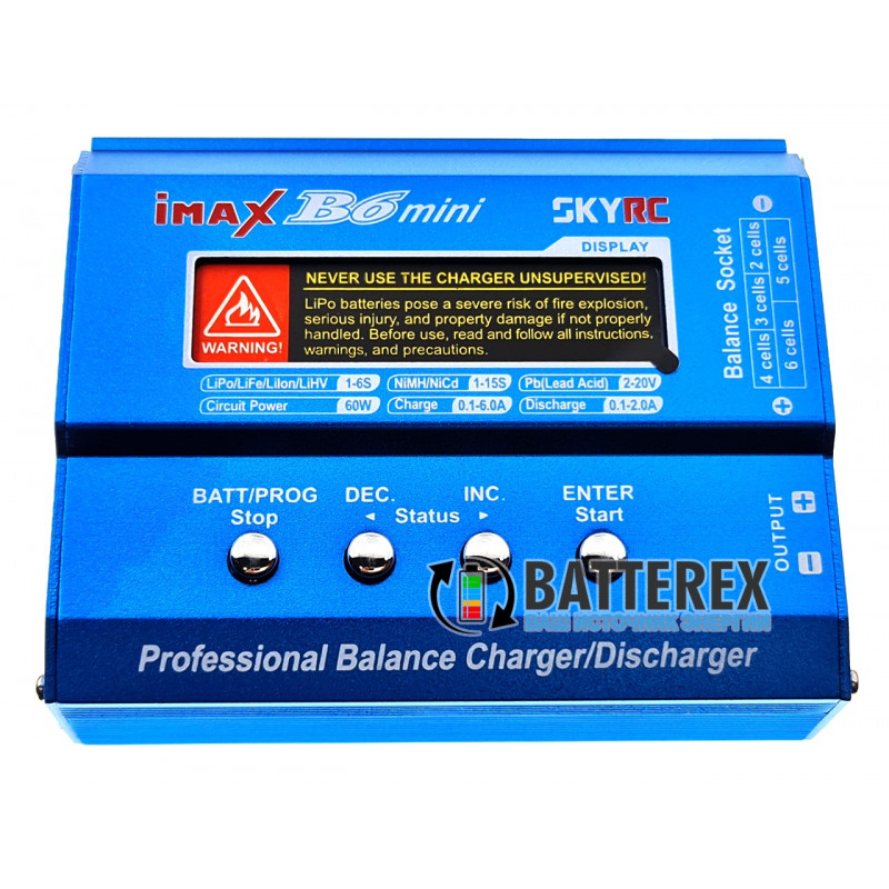 Балансировочное зарядное устройство SkyRC iMAX B6 Mini 60W 6A без блока питания Балансировочное зарядное устройство SkyRC iMAX B6 Mini 60W 6A без блока питания