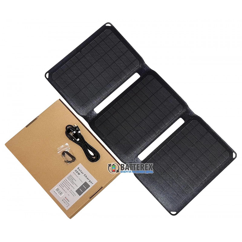 Солнечная батарея Soshine Soshine 20W Solar Panel на 2 порта USB 5V 2.1A