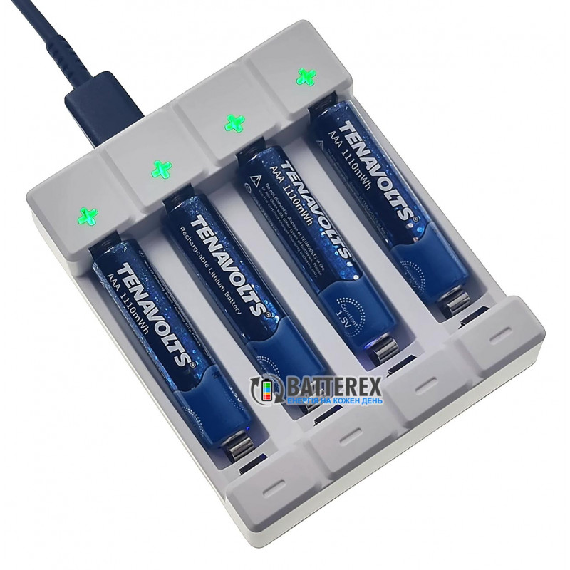 Комплект Зарядное устройство Soshine Chocolate-1.5V и 4 аккумулятора AAA Li-ion Tenavolts 1110mWh 1.5V
