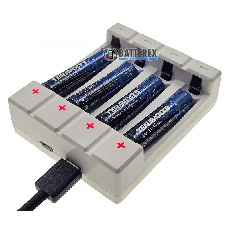 Комплект Зарядное устройство Soshine Chocolate-1.5V и 4 аккумулятора AAA Li-ion Tenavolts 1110mWh 1.5V