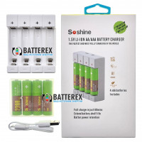 Soshine Chocolate-1.5V зарядное устройство на 4 AA/AAA Li-ion + 4 аккумулятора AA Li-ion Soshine 2200mWh 1,5V - фирменный комплект Soshine Chocolate-1.5V зарядное устройство на 4 AA/AAA Li-ion + 4 аккумулятора AA Li-ion Soshine 2200mWh 1,5V - фирменный комплект