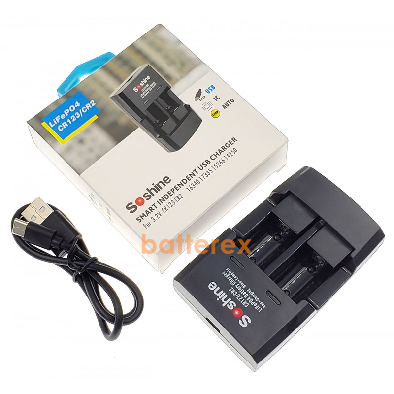Soshine S5 (Fe) - USB зарядное устройство для LiFePO4 аккумуляторов CR123/CR2 Soshine S5 (Fe) - USB зарядное устройство для LiFePO4 аккумуляторов CR123/CR2
