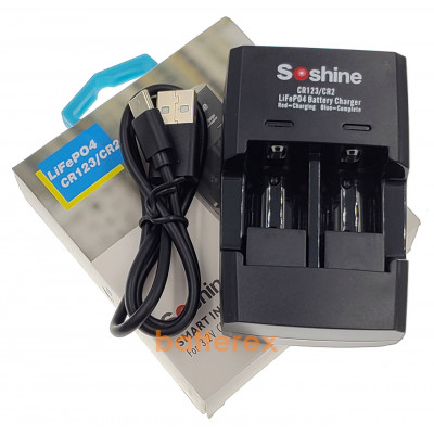Soshine S5 (Fe) - USB зарядное устройство для LiFePO4 аккумуляторов CR123/CR2 Soshine S5 (Fe) - USB зарядное устройство для LiFePO4 аккумуляторов CR123/CR2
