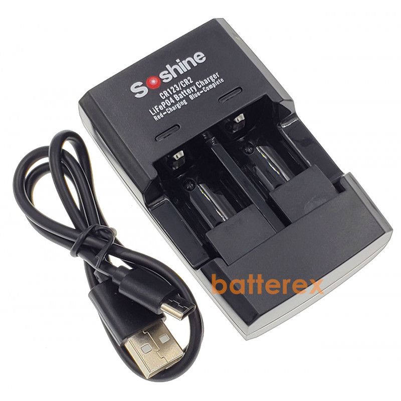 Soshine S5 (Fe) - USB зарядное устройство для LiFePO4 аккумуляторов CR123/CR2 Soshine S5 (Fe) - USB зарядное устройство для LiFePO4 аккумуляторов CR123/CR2