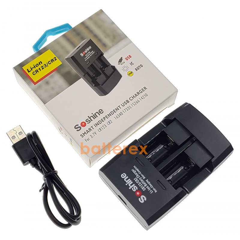 Soshine S5 (Li) - USB зарядное устройство для Li-ion аккумуляторов CR123/CR2