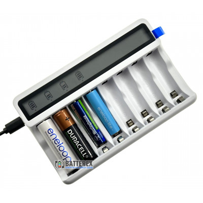 Soshine ZN826E - зарядное устройство на 8 аккумуляторов АА и ААА NiMH 1.2V с дисплеем и подключением через USB Soshine ZN826E - зарядное устройство на 8 аккумуляторов АА и ААА NiMH 1.2V с дисплеем и подключением через USB