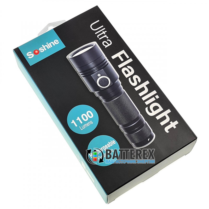 Фонарь Soshine TC14 USB (3 режима яркости, алюминиевый корпус, 1100 люмен, встроенная USB-зарядка, защита от воды) Фонарь Soshine TC14 USB (3 режима яркости, алюминиевый корпус, 1100 люмен, встроенная USB-зарядка, защита от воды)
