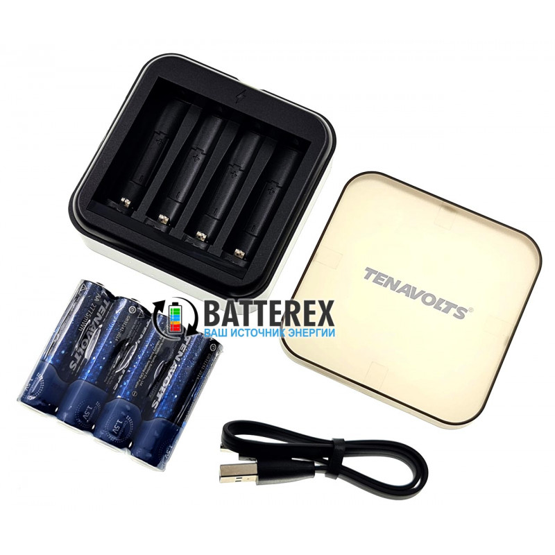 Tenavolts TS-C4 зарядное устройство на 4 AA Li-ion + 4 аккумулятора AA Li-ion Tenavolts 2775mWh 1.5V