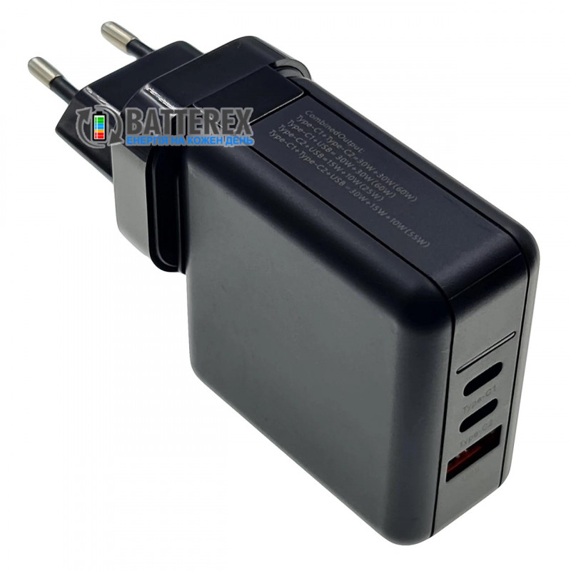 Cетевое USB зарядное устройство HQ-Tech 65W GaN Global Travel Charger на 3 порта USB со съёмными вилками с быстрым зарядом QC 3.0 и PD Cетевое USB зарядное устройство HQ-Tech 65W GaN Global Travel Charger на 3 порта USB со съёмными вилками с быстрым зарядом QC 3.0 и PD